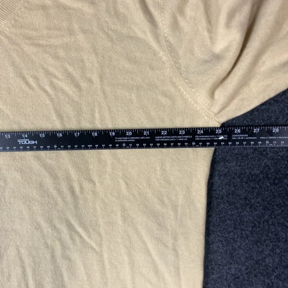 Vintage Lands’ End 100% Cashmere Sweater Men’s XL Yellow V Neck Pullover